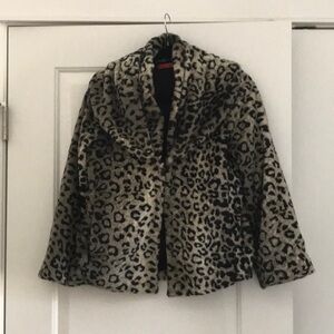 Alice & Olivia animal print faux fur jacket S
